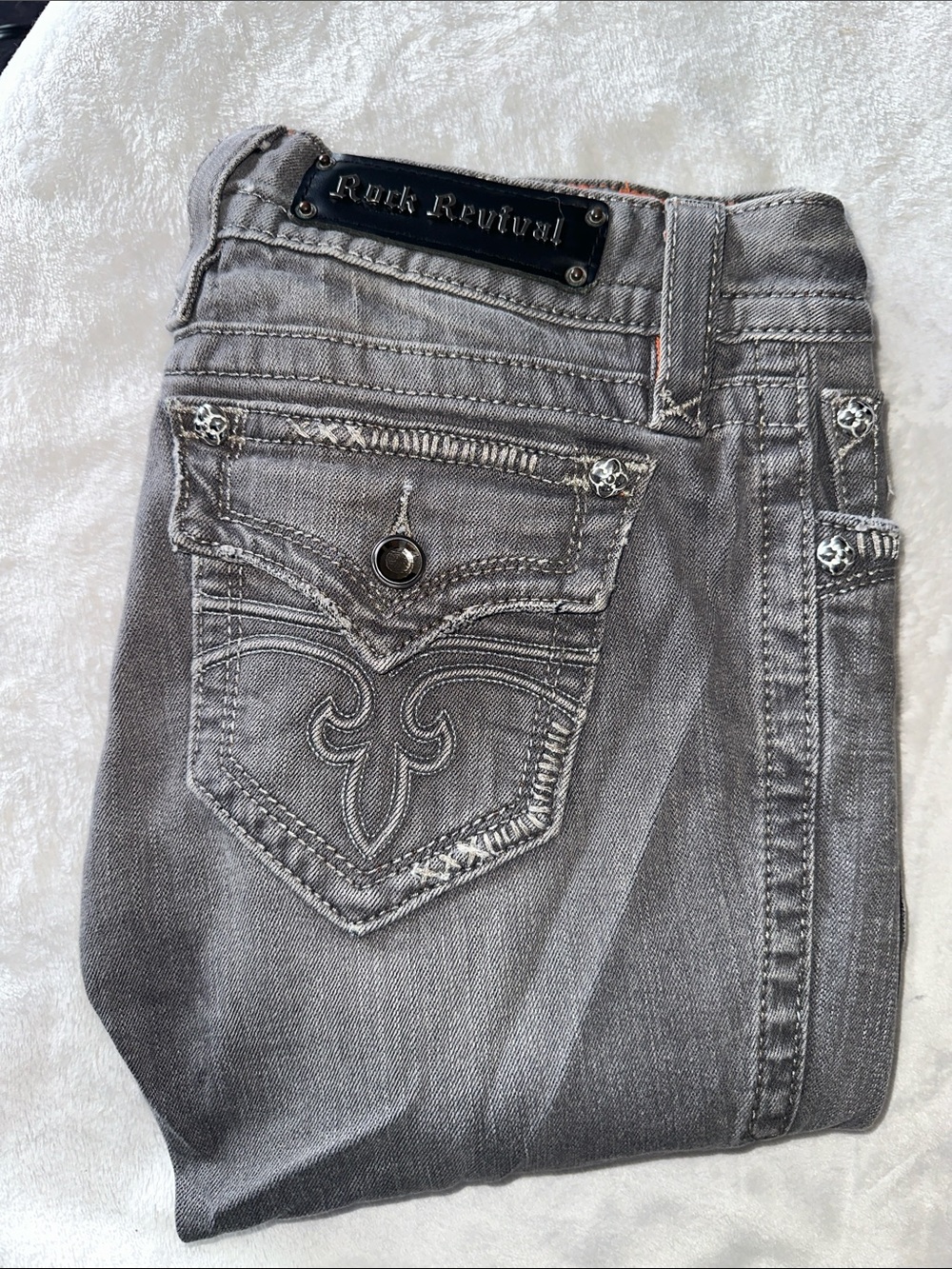 Gray Rock Revival Jeans